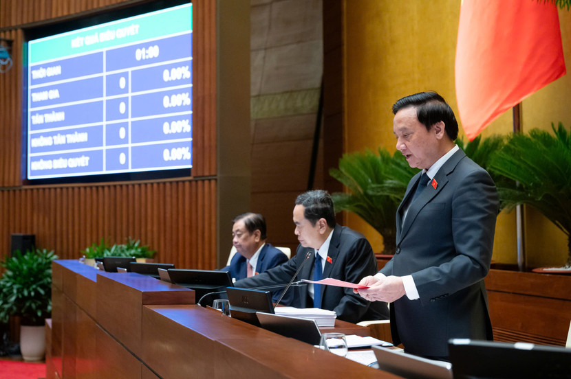 Các ĐBQH biểu quyết thông qua dự thảo Nghị quyết, chiều 5-5 Các ĐBQH biểu quyết thông qua dự thảo Nghị quyết, chiều 5-5