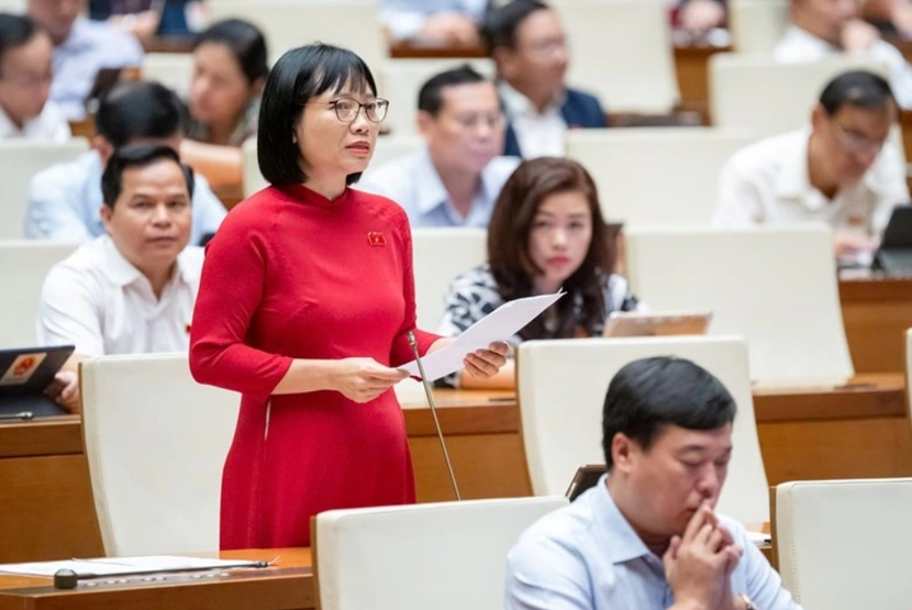 Đại biểu Nguyễn Thị Việt Nga (đoàn Hải Dương) phát biểu Đại biểu Nguyễn Thị Việt Nga (đoàn Hải Dương) phát biểu