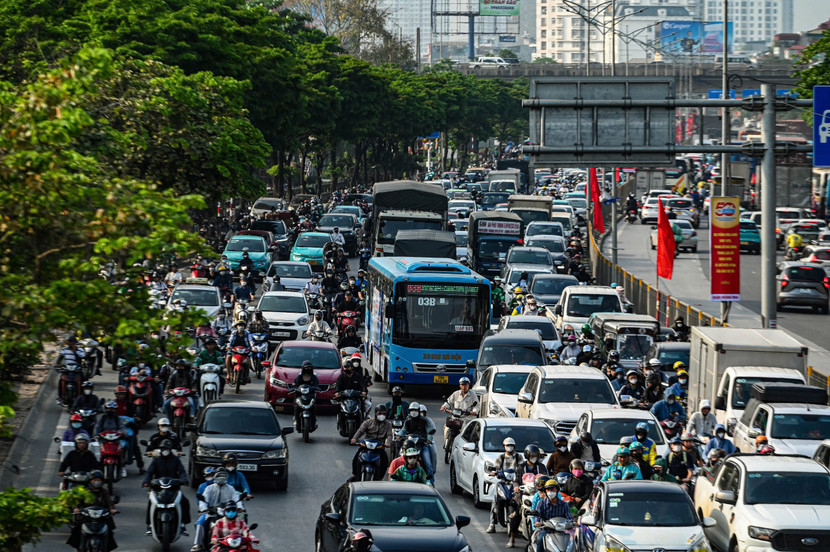 Các tuyến đường đều có mật độ phương tiện tăng cao đột biến