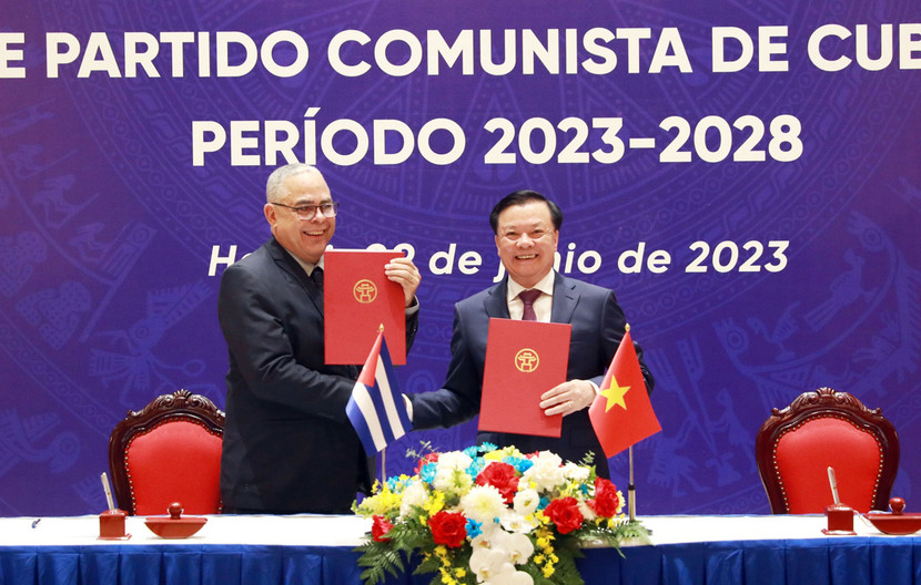 Lễ ký kết Thỏa thuận hợp tác giữa Thành ủy Hà Nội và Thành ủy La Habana giai đoạn 2023 - 2028 Lễ ký kết Thỏa thuận hợp tác giữa Thành ủy Hà Nội và Thành ủy La Habana giai đoạn 2023 - 2028