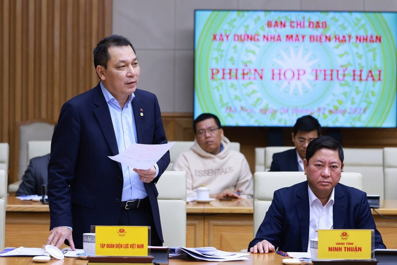 Chủ tịch HĐTV EVN Đặng Hoàng An phát biểu tại phiên họp (Ảnh: VGP) Chủ tịch HĐTV EVN Đặng Hoàng An phát biểu tại phiên họp (Ảnh: VGP)