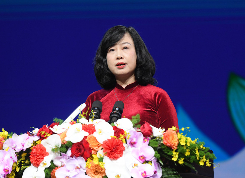 Bộ trưởng Bộ Y tế Đào Hồng Lan phát biểu tại buổi lễ Bộ trưởng Bộ Y tế Đào Hồng Lan phát biểu tại buổi lễ