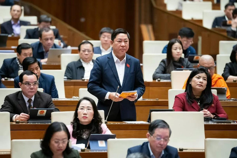 Ông Trần Quốc Nam, Trưởng đoàn ĐBQH tỉnh Ninh Thuận phát biểu