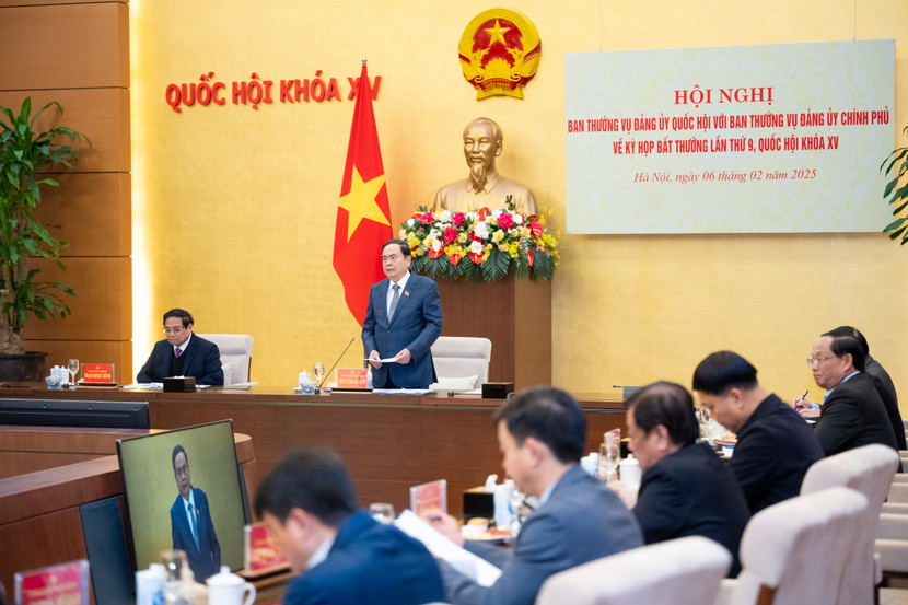 Bí thư Đảng ủy Quốc hội, Chủ tịch Quốc hội Trần Thanh Mẫn phát biểu khai mạc Hội nghị