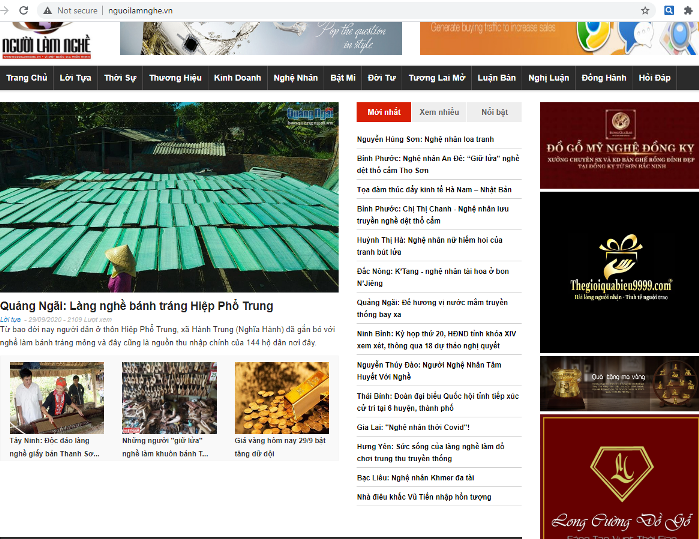 Trang tin điện tử http://nguoilamnghe.vn có dấu hiệu vi phạm cung cấp thông tin trên mạng