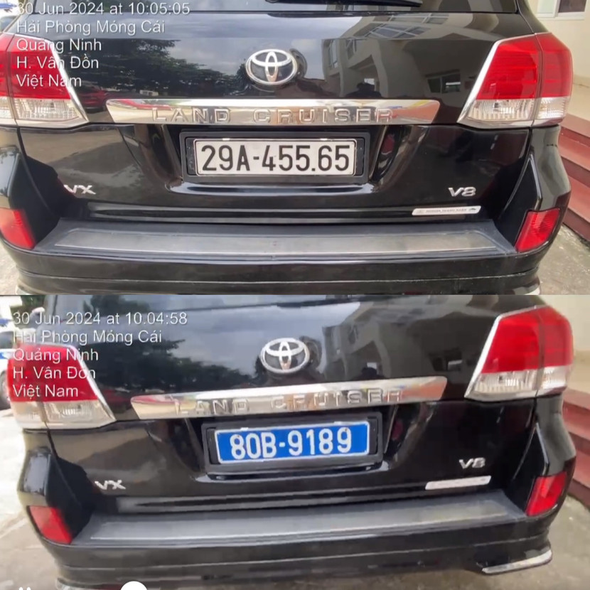 Chiếc xe này dùng chiêu lật biển kiểm soát từ cá nhân sang "biển xanh" để trục lợi khi qua trạm thu phí Chiếc xe này dùng chiêu lật biển kiểm soát từ cá nhân sang "biển xanh" để trục lợi khi qua trạm thu phí