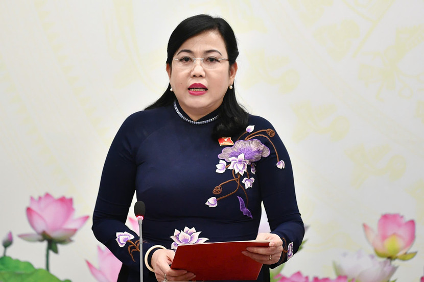 Bà Nguyễn Thanh Hải thông tin tại buổi họp báo Bà Nguyễn Thanh Hải thông tin tại buổi họp báo