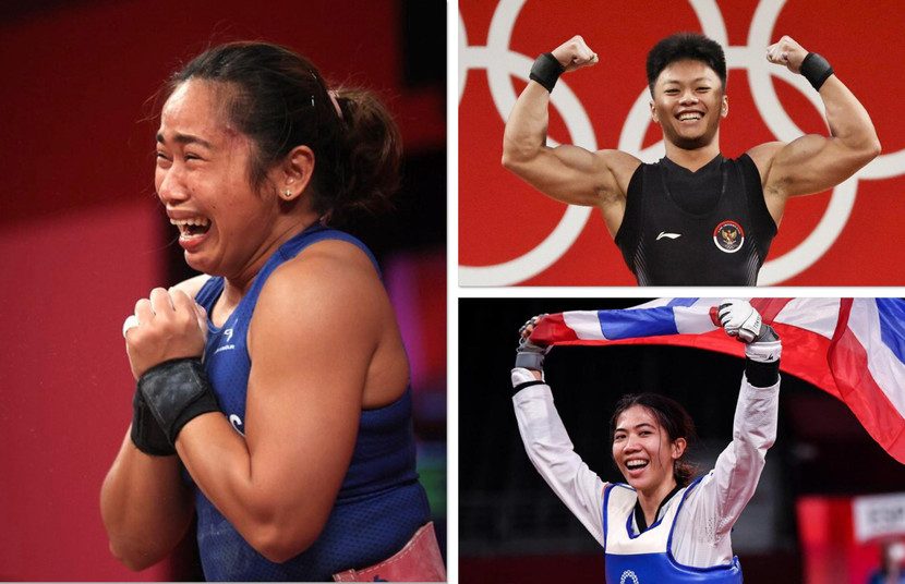 Daiz (Philippines), Erwin (Indoneisa) và Panipak (Thái Lan) bơi trong tiền thưởng nhờ giành huy chương Olympic Tokyo