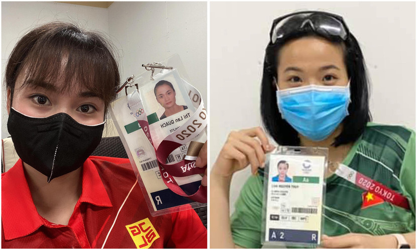 VĐV Quách Thị Lan (điền kinh, trái), Nguyễn Thuỳ Linh (cầu lông) thông báo đã nhận thẻ và nhập Làng VĐV trưa 19-7 (Ảnh FBNV) VĐV Quách Thị Lan (điền kinh, trái), Nguyễn Thuỳ Linh (cầu lông) thông báo đã nhận thẻ và nhập Làng VĐV trưa 19-7 (Ảnh FBNV)