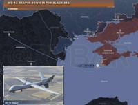 Máy bay Mỹ mang tên lửa áp sát khu vực tàu hải quân Nga trục vớt UAV MQ-9 Reaper