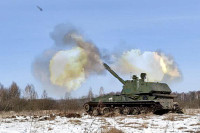 Chiến xa bộ binh BMP-3 Nga tan nát sau phát bắn của pháo 152 mm Ukraine?