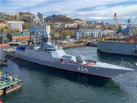 [ẢNH] Khó tin: Chiến hạm Nga bắn rơi tên lửa hành trình bằng... pháo 100 mm