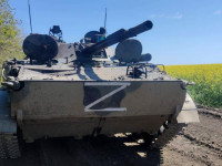 Chiến xa bộ binh BMP-3 Nga tan nát sau phát bắn của pháo 152 mm Ukraine?