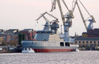 Tàu phá băng chiến đấu Ivan Papanin thể hiện sức mạnh trên Biển Barents