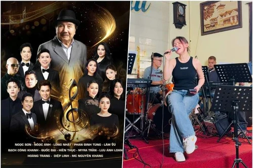 Myra Trần cùng dàn ca sĩ tập dượt cho live show “Men đời” của nhạc sĩ Nhật Minh