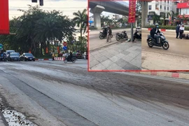 Xử phạt tài xế xe tải làm rơi đất trên đường 