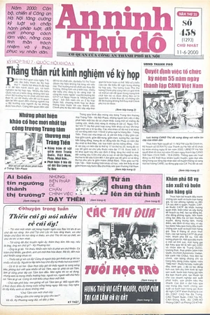 Báo An ninh Thủ đô số 01293, ngày 11/06/2000