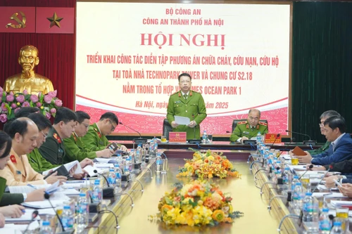 Tổ chức diễn tập phòng cháy quy mô lớn cấp Bộ Công an tại Vinhomes Ocean Park 1