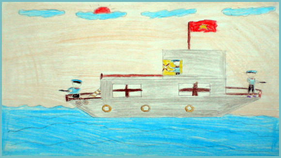 Tranh học Thượng Thanh dự thi “Viết thư gửi các chiến sĩ canh giữ biển đảo quê hương” ảnh 9