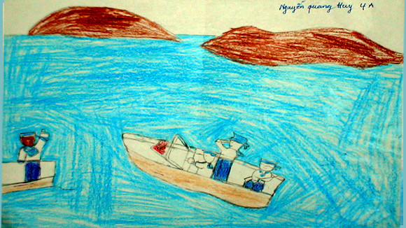 Tranh học Thượng Thanh dự thi “Viết thư gửi các chiến sĩ canh giữ biển đảo quê hương” ảnh 10