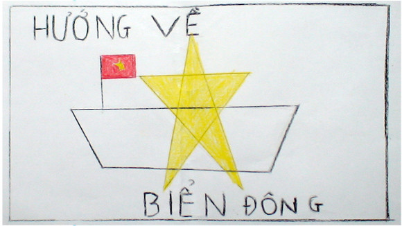 Tranh học sinh tiểu học Dương Xá dự thi “Viết thư gửi các chiến sĩ canh giữ biển đảo quê hương” ảnh 6