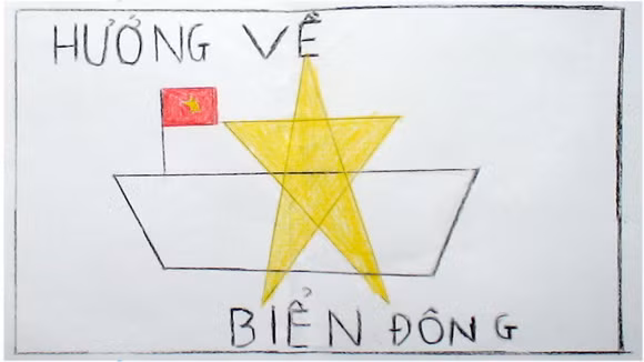 Tranh học sinh tiểu học Dương Xá dự thi “Viết thư gửi các chiến sĩ canh giữ biển đảo quê hương” ảnh 6