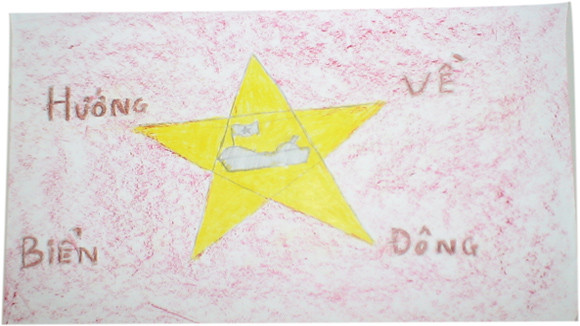 Tranh học sinh tiểu học Dương Xá dự thi “Viết thư gửi các chiến sĩ canh giữ biển đảo quê hương” ảnh 5