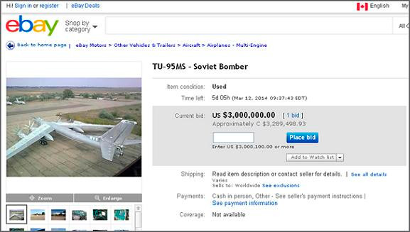 Ukraine bán cả máy bay ném bom chiến lược Tu-95 trên eBay ảnh 2