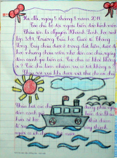 Tranh học sinh tiểu học Quốc tế Thăng Long “gửi các chiến sĩ canh giữ biển đảo quê hương” ảnh 10 Tranh học sinh tiểu học Quốc tế Thăng Long “gửi các chiến sĩ canh giữ biển đảo quê hương” ảnh 10