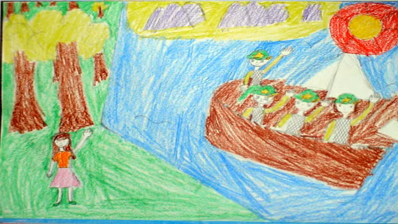 Tranh học sinh tiểu học Quốc tế Thăng Long “gửi các chiến sĩ canh giữ biển đảo quê hương” ảnh 5