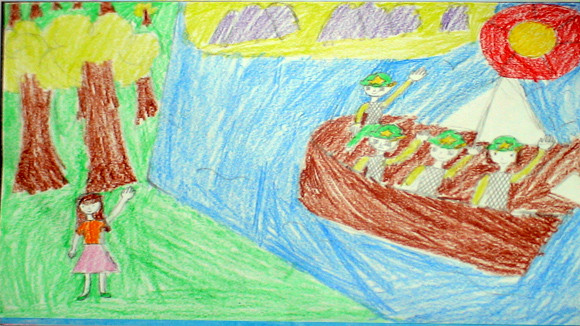 Tranh học sinh tiểu học Quốc tế Thăng Long “gửi các chiến sĩ canh giữ biển đảo quê hương” ảnh 5 Tranh học sinh tiểu học Quốc tế Thăng Long “gửi các chiến sĩ canh giữ biển đảo quê hương” ảnh 5