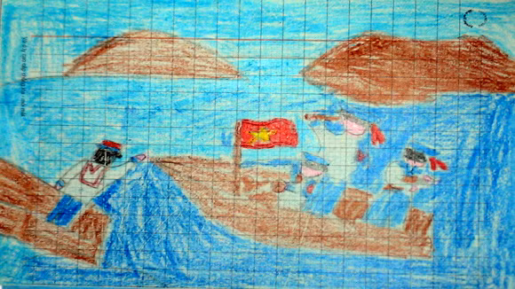 Tranh học sinh tiểu học Quốc tế Thăng Long “gửi các chiến sĩ canh giữ biển đảo quê hương” ảnh 8