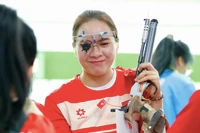 Nữ xạ thủ Công an lập 'cú đúp Vàng', phá 2 kỷ lục SEA Games