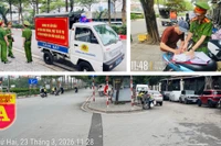 Xử nghiêm hộ kinh doanh chiếm vỉa hè, xả thải hóa chất trước lối vào Vườn thú Hà Nội