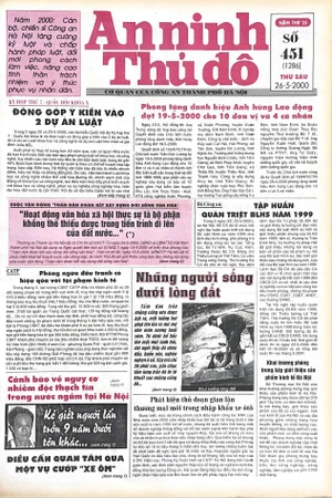 Báo An ninh Thủ đô số 01286, ngày 26/5/2000