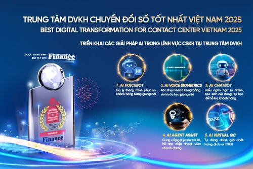 VietinBank tiên phong với công nghệ AI, vinh dự nhận giải thưởng 'Trung tâm dịch vụ khách hàng chuyển đổi số tốt nhất Việt Nam 2025”