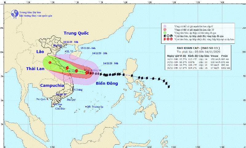 Bão số 13 bất ngờ mạnh lên, chỉ còn cách Đà Nẵng khoảng 300km. Bão số 13 bất ngờ mạnh lên, chỉ còn cách Đà Nẵng khoảng 300km.