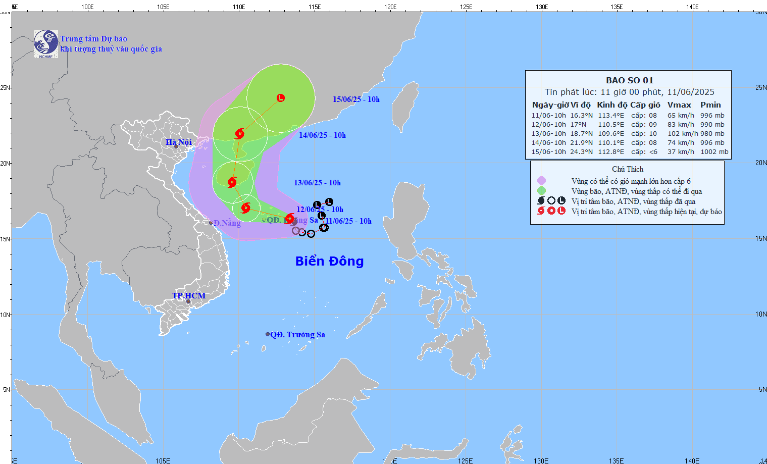 Bão số 1 được dự báo sẽ đổ bộ vào đất liền Trung Quốc