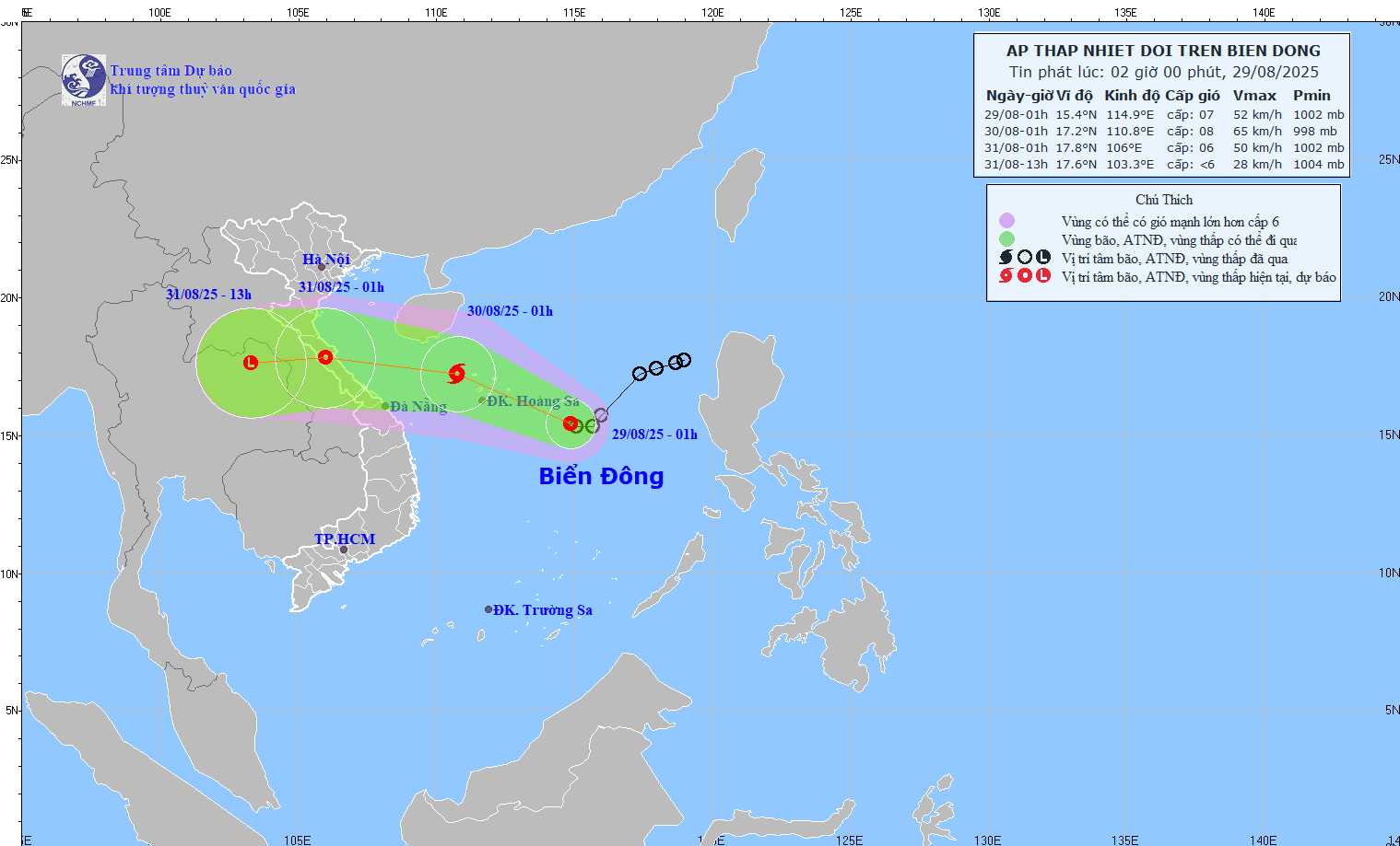 Áp thấp nhiệt đới dự báo đổ bộ vào khu vực Nghệ An- TP Huế trong vài ngày tới Áp thấp nhiệt đới dự báo đổ bộ vào khu vực Nghệ An- TP Huế trong vài ngày tới