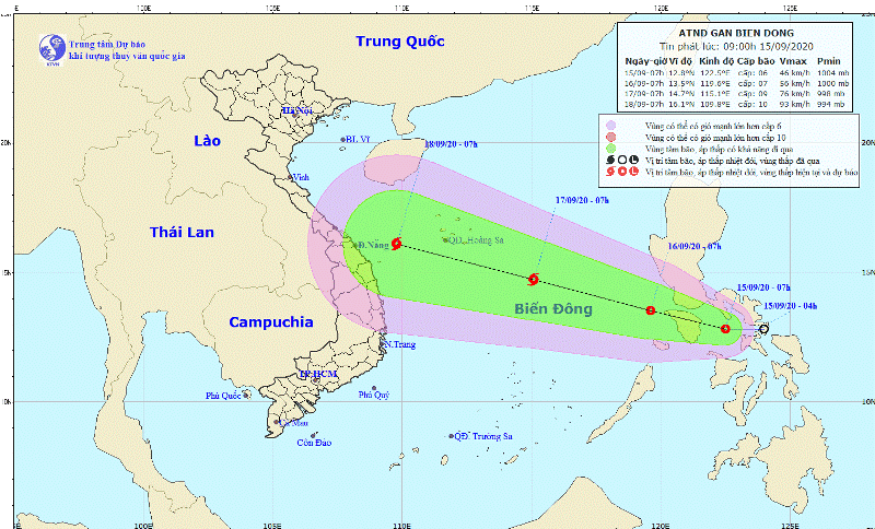 Áp thấp nhiệt đới sẽ đi vào Biển Đông trong ngày hôm nay, 15/9 Áp thấp nhiệt đới sẽ đi vào Biển Đông trong ngày hôm nay, 15/9