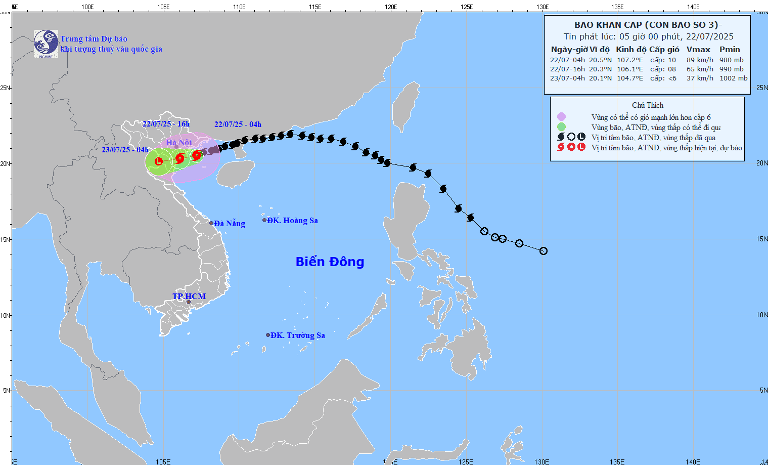 Bão số 3 đang áp sát đất liền, chuẩn bị đổ bộ vào Hải Phòng- Ninh Bình