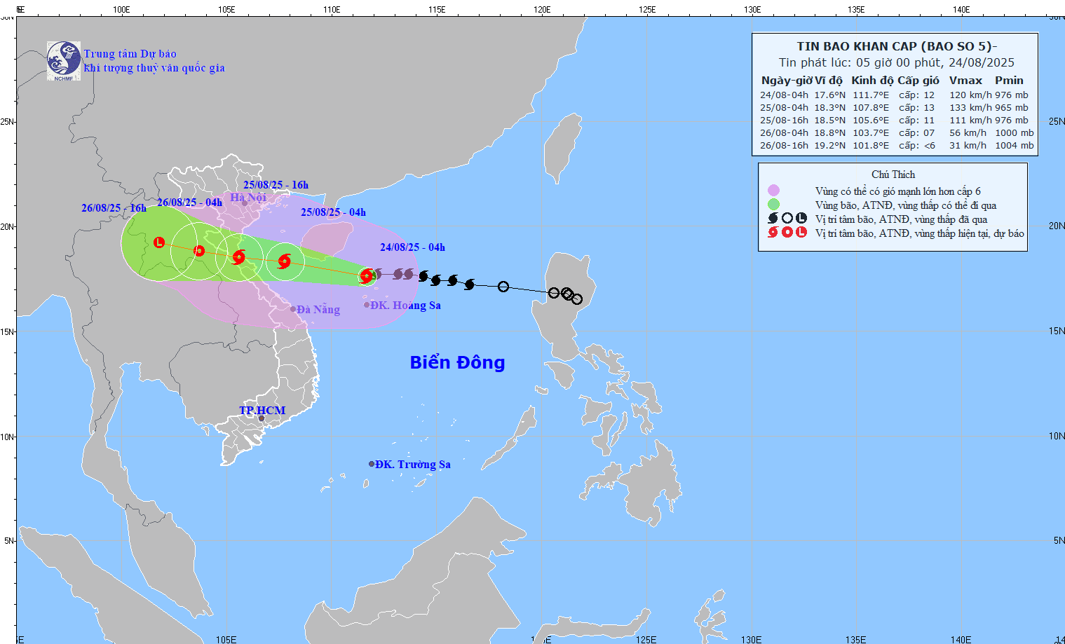 Bão số 5 hiện giật cấp 15 đang thẳng tiến về khu vực Nghệ An- Hà Tĩnh Bão số 5 hiện giật cấp 15 đang thẳng tiến về khu vực Nghệ An- Hà Tĩnh