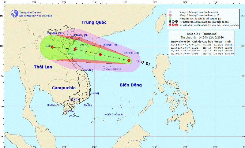 Bão số 7 được dự báo đổ bộ vào Bắc bộ và Bắc Trung bộ