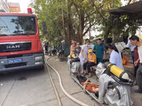 Hình ảnh lửa bao trùm kho xưởng ở tình huống giả định tại xã Chàng Sơn