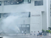 Diễn tập phương án chữa cháy, cứu nạn, cứu hộ tại Trường Tiểu học, Trung học cơ sở và Trung học phổ thông Dewey Ocean Park