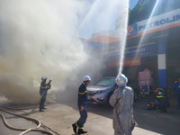 Khói bao trùm cây xăng trong tình huống giả định cháy, nổ