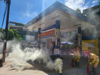 Khói bao trùm cây xăng trong tình huống giả định cháy, nổ