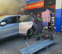 Khói bao trùm cây xăng trong tình huống giả định cháy, nổ