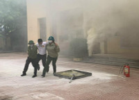 Kiểm tra công tác sẵn sàng ứng phó hỏa hoạn qua diễn tập phòng cháy