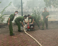 Kiểm tra công tác sẵn sàng ứng phó hỏa hoạn qua diễn tập phòng cháy